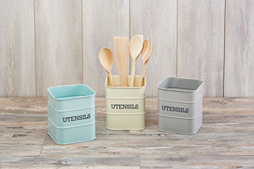 Kitchen Craft Living Nostalgia - Lata para Utensilios (16 cm), Color Gris