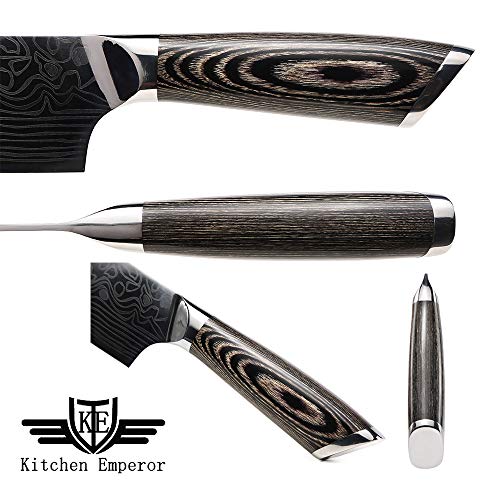 Kitchen Emperor Cuchillo de Cocina, Profesional Cuchillo de Cocinero,Acero al Carbono Inoxidable de Alta Calidad, 20 cm para Cocina