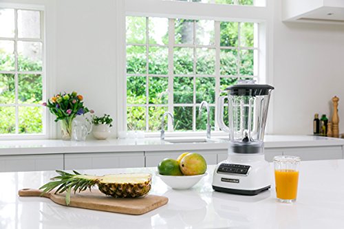 KitchenAid 5KSB1565EWH - Licuadora (1,75 L, 2000 RPM, 11500 RPM, Botones, Batidora de vaso, Negro, Transparente, Blanco)