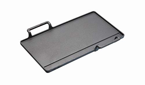 KitchenCraft World of Flavours Teppanyaki - Plato para parrilla (hierro fundido, 42,5 x 29 x 4,5 cm), color negro
