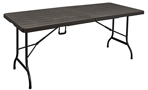 KitGarden Wood 180 - Mesa Plegable Multifuncional Imitación Madera, Marrón, 180x75x74cm