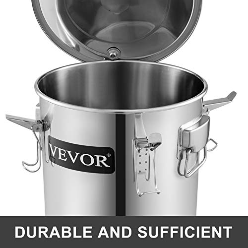 KITGARN Moonshine - Destilador de agua de acero inoxidable con alcohol, tubo de cobre para preparar el hogar, termómetro integrado para hacer whisky y vino, color plateado 21L