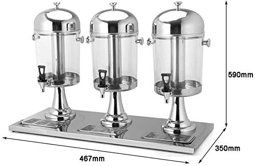 KJRJT El Jugo Comercial dispensador, 8L 3 Tanques congelado Bebida fría del Zumo de Fruta Bebidas Leche dispensador de la máquina for la Seguridad del Hotel El Uso