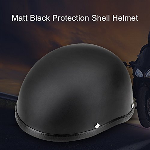 KKmoon Casco de Moto Abierto Media Cara Casco Negro Mate Casco de Protección para Moto Scooter