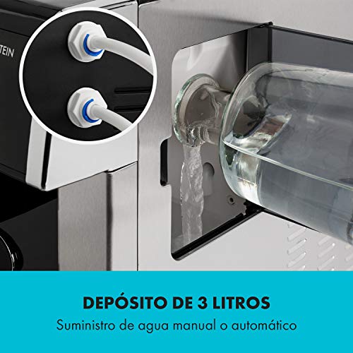 Klarstein Eiszeit Silver Edition - Máquina de cubitos de hielo, 3 tamaños, 10-15 kg/24h, Display LCD, Depósito de agua 3 L, Capacidad de hielo 600 g, Alarma, Carcasa acero inoxidable, Plata