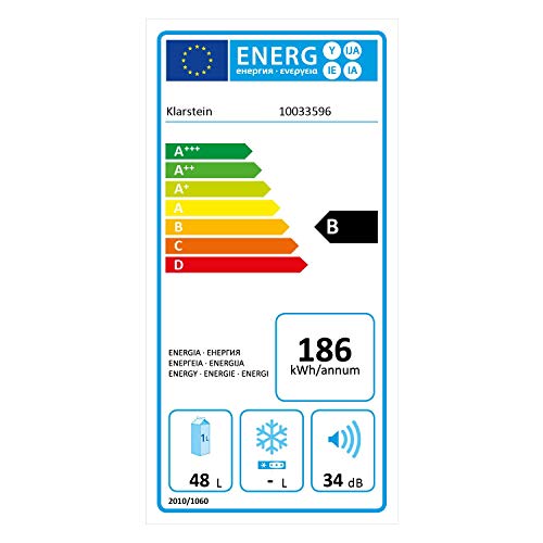 Klarstein Reserva 16 Blanco nevera para vinos - Vinoteca termoeléctrica, Eficiencia energética de tipo A, 34 dB, 1 zona, 48 litros de volumen, 16 botellas, 11-18 °C, Pantalla LED, Blanco