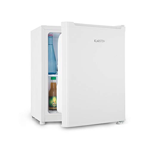 Klarstein Snoopy Eco - Mininevera con congelador, 46 litros de capacidad, Congelador de 4 litros de capacidad, 41 dB, Silencioso, Bajo consumo, Blanco