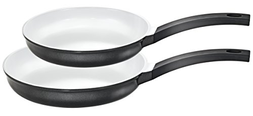 Kopf 124900 Set de sartenes con cerámica Ernestos, fundición de Aluminio, 2 Piezas, Blanco