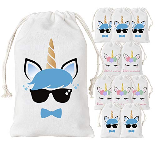 Kreatwow Unicornio para Bolsos de Fiesta para niños, niñas, artículos de Fiesta de cumpleaños, Paquete de 12