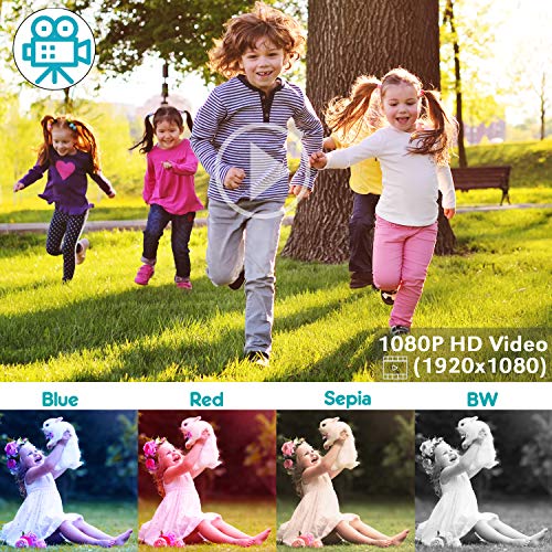 Kriogor Cámara de Fotos para Niños, Juguete Digital Cámara 4 Zoom Digital 2 Pulgadas 8MP 1080P Niño Niña Cumpleaños (Tarjeta TF Incluida)