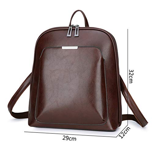 KunmniZ - Mochilas de Piel sintética, Estilo Vintage, para Mujer, marrón
