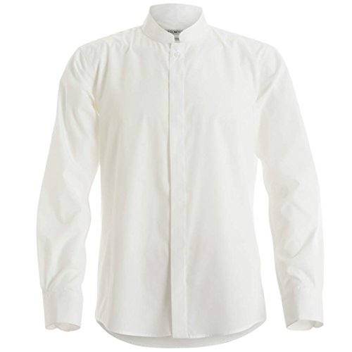 Kustom Kit - Camisa entallada de manga larga con cuello chino / mao Hombre Caballero - Trabajo/Fiesta/Verano (Extra Grande (XL)/Negro)