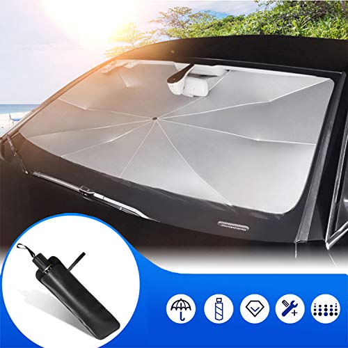 Kwak's Parasol del Coche Parabrisas Paraguas del automóvil UPF50+ Parasol de Corte UV para guardabrisa para Proteger el Interior del Auto(1#Grande)