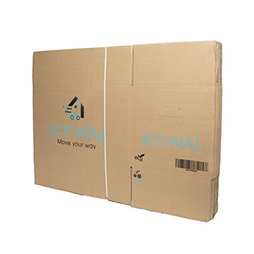 KYWAI. Pack 10 Cajas Carton Mudanza y Almacenaje 500x300x300. Grandes con asas. Ultraresistentes Caja carton alta calidad reforzado. Fabricadas ESPAÑA 100% ECO.