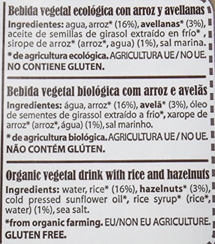 La Finestra Sul Cielo Bebida Vegetal de Arroz con Avellanas - Paquete de 6 x 1000 ml - Total: 6000 ml