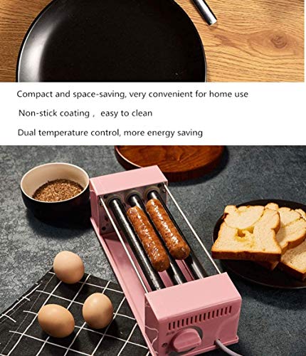 La girar perritos calientes Mejorado - Salchicha parrilla de la cocina de la máquina - Hogar del perrito caliente de la máquina de acero inoxidable 220V Jamón Salchicha máquina multifuncional desayuno