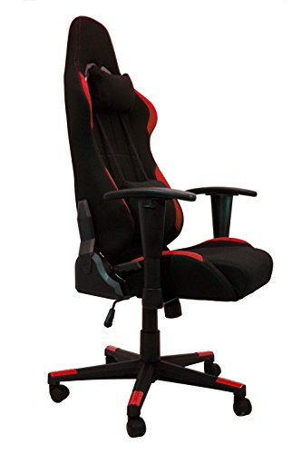 La Silla Española Murcia, Silla para Gaming, Reclinable, Poliéster, Rojo, 53 x 52 x 134 cm