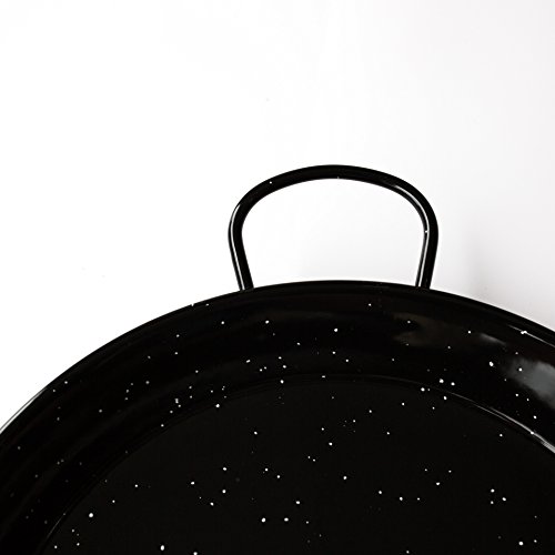 La Valenciana - Paellera de Acero esmaltado, 10 cm, Color Negro, Negro, 30 cm