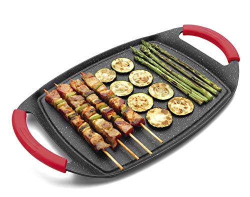 Lacor 25547-Plancha Grill Eco Piedra 33,5x25 cm-Negro, 33.5 x 25 cm