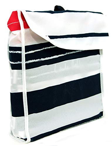 Laura Ashley - Bolsa plegable ligera en rayas azul marino y blanco