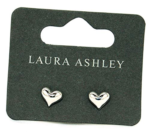 Laura Ashley - Pendientes de plata con tachuelas en forma de corazón