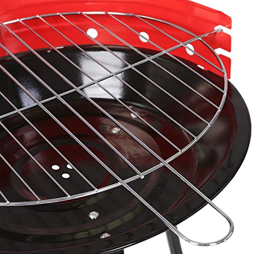 Ldk Garden Barbacoa de carbón y Estructura de Acero roja, Rojo-Negro, 34x12x55 cm