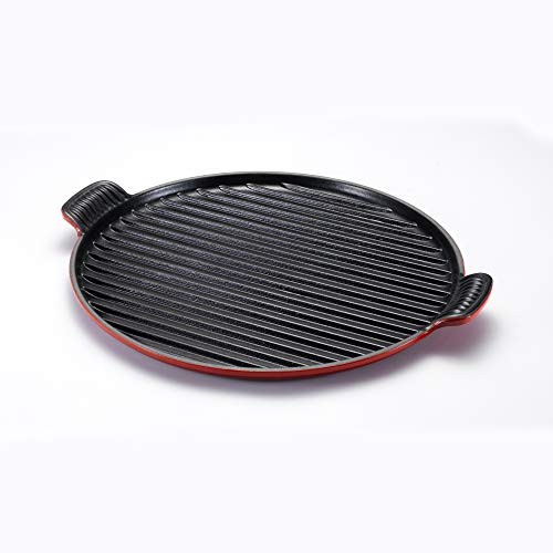 Le Creuset Parrilla de hierro fundido, Redonda, diametro 32 cm, Apto para todas las fuentes de calor, incluso inducción, Cereza