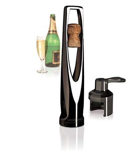 Le Creuset,SW105 Abridor para vinos espumosos, Extracción de tapones de champán, Zamac, Negro níquel