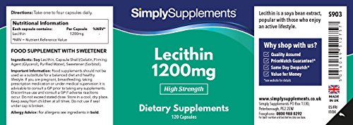 Lecitina 1200mg - ¡Bote para 8 meses! - 240 Cápsulas - SimplySupplements