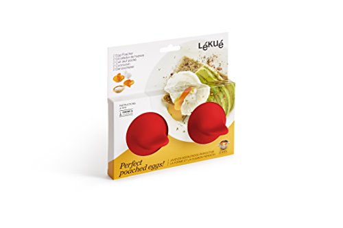 Lékué Escalfador De Huevos, Silicona Platino, Rojo, 2