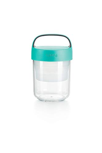 Lékué - Recipiente hermético para transportar alimentos, Turquesa, 400 ml