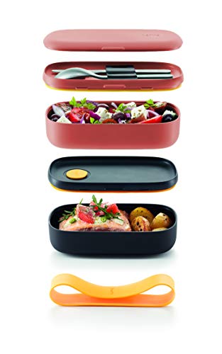 Lékué Recipiente hermético para Transportar y conservar Alimentos, Polipropileno, Coral, Talla única