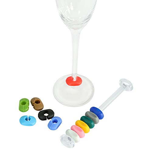 Lenzyn - Juego de 12 anillos marcadores para copas de vino