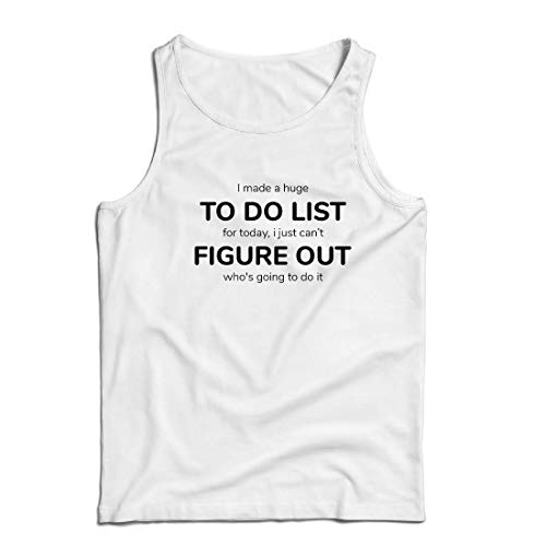lepni.me Camisetas de Tirantes para Hombre Hecho una Lista de Cosas Que Hacer, un Regalo Divertido con Diciendo (Large Blanco Multicolor)