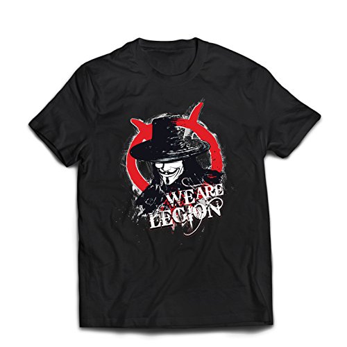 lepni.me Camisetas Hombre Somos la Legión Vendetta The Anonymous (Large Negro Multicolor)