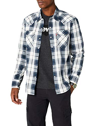 Levi's Barstow Western Camisa, Multicolor (Wildcat Dress Blues 0280), Small para Hombre