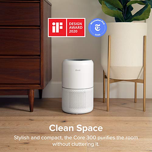Levoit Purificador de Aire con Filtro HEPA H13 y Carbón Activado, Purificador Silencioso con Modo de Sueño, Temporizador, Capturar Polvo, Humo, Olor y Caspas de Mascota, hasta 40m², Core300