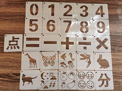 Lezed Plantillas de Alfabeto de Plástico Plantillas de Letras Manualidades para Pintar Paredes Stencil Plantillas con Números y Letras para el Aprendizaje, Pintura, Scrapbooking DIY 78 piezas 8 x 8 cm