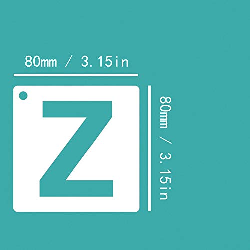 Lezed Plantillas de Alfabeto de Plástico Plantillas de Letras Manualidades para Pintar Paredes Stencil Plantillas con Números y Letras para el Aprendizaje, Pintura, Scrapbooking DIY 78 piezas 8 x 8 cm