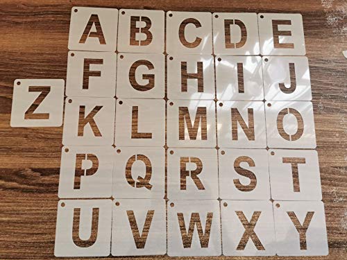 Lezed Plantillas de Alfabeto de Plástico Plantillas de Letras Manualidades para Pintar Paredes Stencil Plantillas con Números y Letras para el Aprendizaje, Pintura, Scrapbooking DIY 78 piezas 8 x 8 cm
