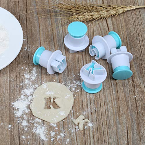 LIHAO 36 Piezas Moldes Números y Letras Alfabeto Fondant Repostería Cortador de Galletas de Plástico para Decoración Tarta Pasteles