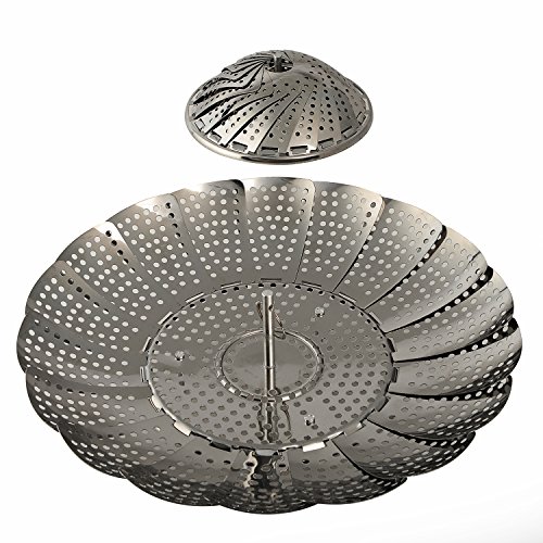 LIHAO Cesta Vaporera Cesta Vapor Plegable Acero Inoxidable - Pequeña