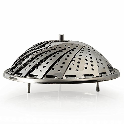 LIHAO Cesta Vaporera Cesta Vapor Plegable Acero Inoxidable - Pequeña