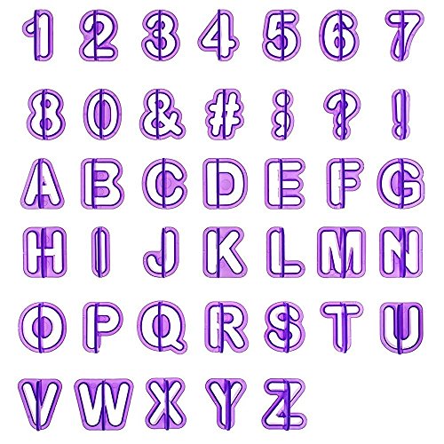 LIHAO Cortadores Fondant Letras Moldes Letras Repostería (40 Unidades)