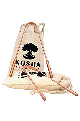 Limpiador de lengua de cobre | Raspador de Lengua | Naturalmente antimicrobiano y previene enfermedades de salud oral |Uso Recomendado por Dentistas |Kosha Ayurveda