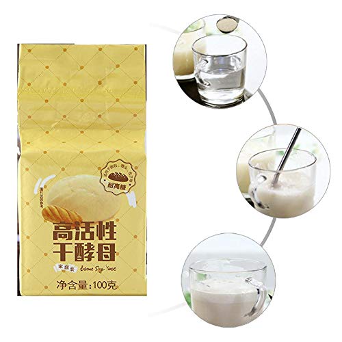 lingzhuo-shop Levadura Seca De Panadero Levadura Seca Activa 100g， Levadura Seca En Polvo Ingredientes para Hornear Máquina De Pan Fermentación De Levadura En Polvo Alta Resistencia Al Azúcar