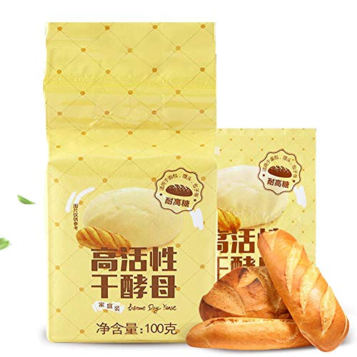 lingzhuo-shop Levadura Seca De Panadero Levadura Seca Activa 100g， Levadura Seca En Polvo Ingredientes para Hornear Máquina De Pan Fermentación De Levadura En Polvo Alta Resistencia Al Azúcar