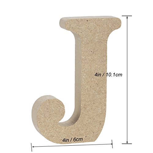 LIOOBO J Letras de Madera Independientes Letras del Alfabeto de Madera Boda decoración del Partido en casa