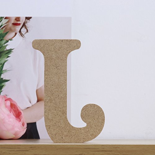 LIOOBO J Letras de Madera Independientes Letras del Alfabeto de Madera Boda decoración del Partido en casa