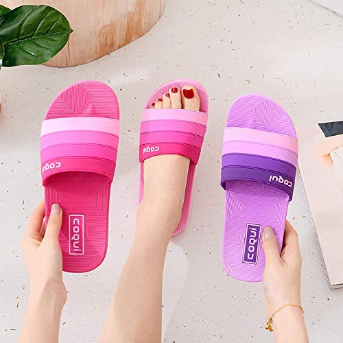 Liuchang - Sandalias unisex con puntera abierta para adultos, para parejas, zapatillas de baño de casa, zapatillas de baño, con fondo suave, color rojo rosa 37, zapatos de agua para piscina liuchang20